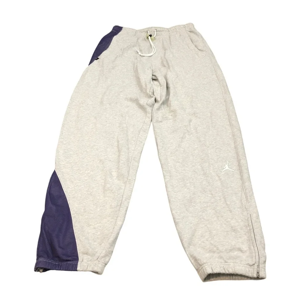 Y2K Jordan Sweatpants Mens XL Gray Purple Colorblock Mesh Overlay F8NGT 144273